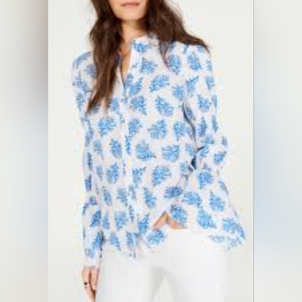 Michael Kors Button-Down Blouse Belle Sleeves